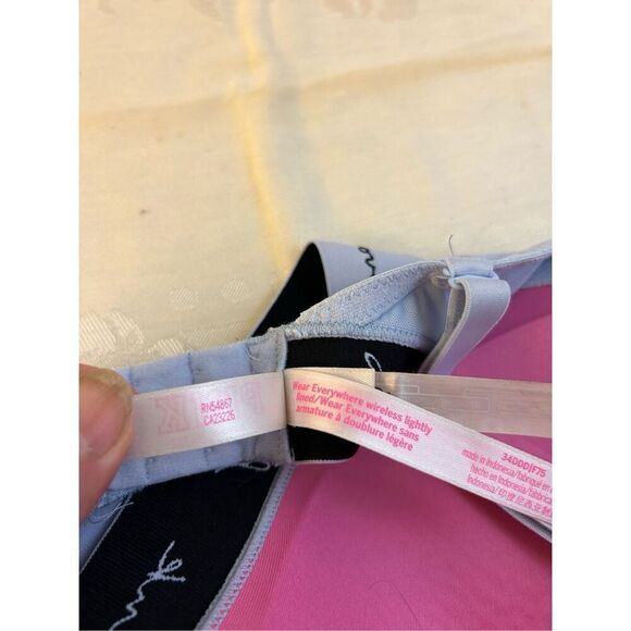 VS Victoria Secret Pink Blue 34DDD No Wire Wear Everywhere Bra rn#54867 - Picture 6 of 7